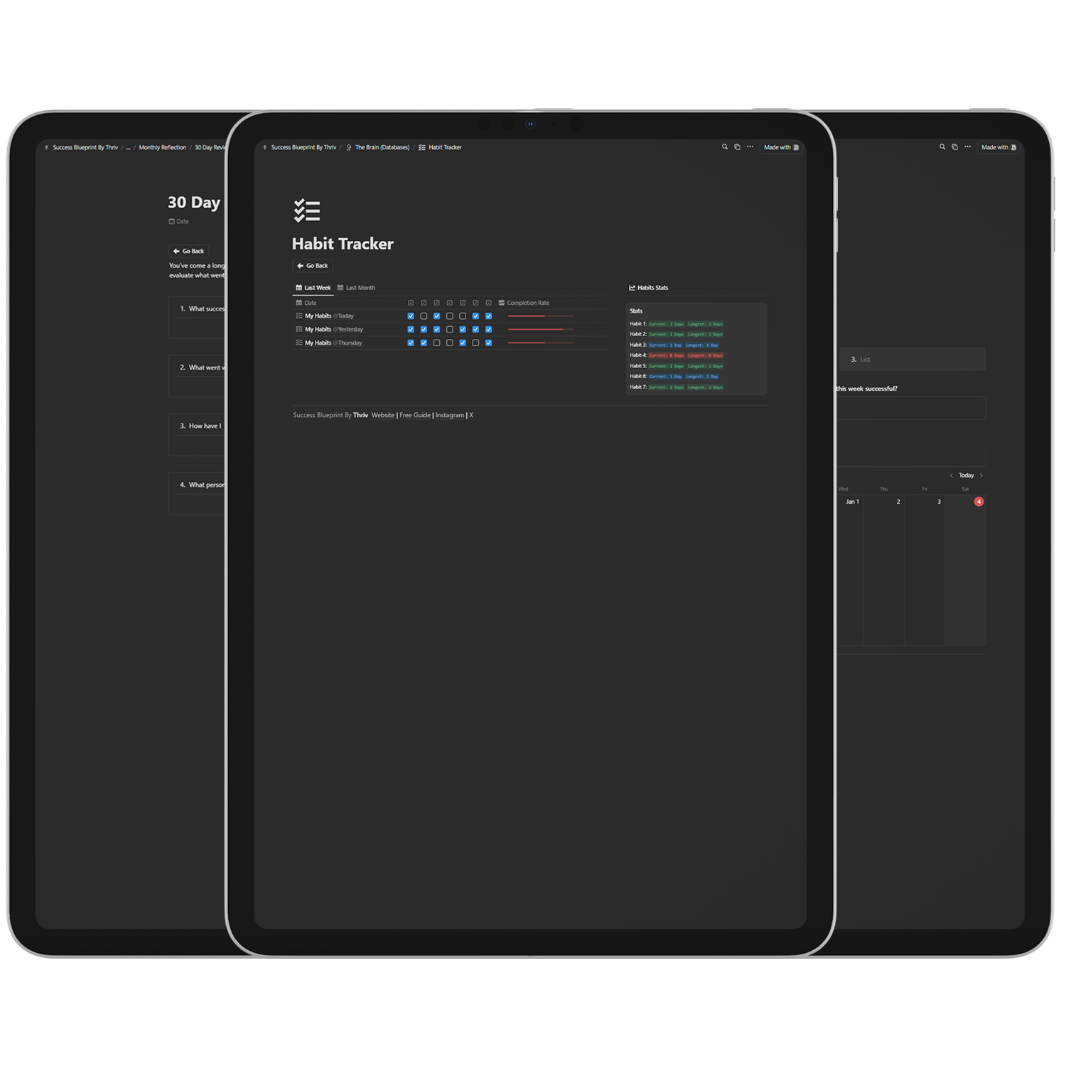 Success Blueprint Accountability Pages. (Digital Version/Notion Template)
